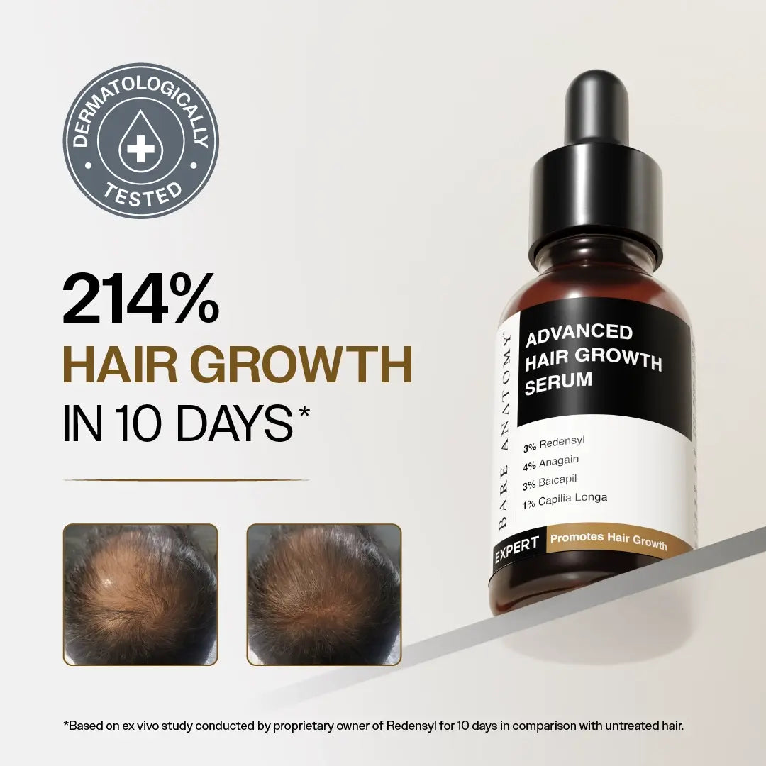 Hair Growth Serum (30 ml | Pack of 3) &amp; Scalp Massager Hair Growth Combo