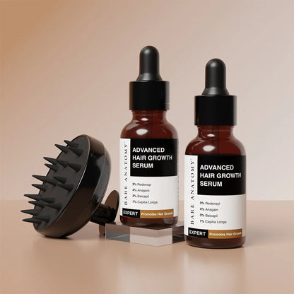 Hair Growth Serum (30 ml | Pack of 2) &amp; Scalp Massager Hair Growth Combo