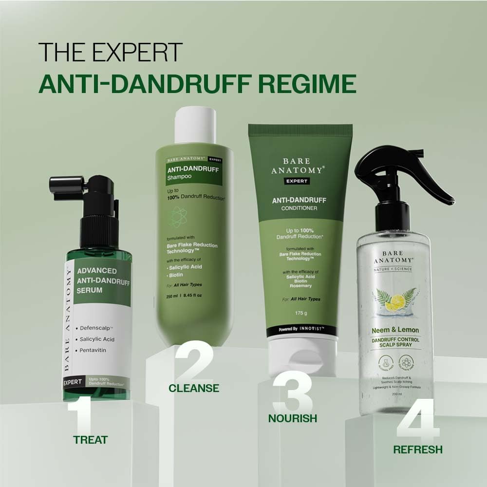 Anti-Dandruff Shampoo | Up To 100% Dandruff Reduction | ZPTO-Free | pH 5.3 | Salicylic Acid, Piroctone Olamine, Biotin &amp; Menthol | Non-Drying Formula | Suitable for Men &amp; Women | 250 ml