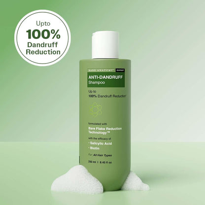 Anti-Dandruff Shampoo | Up To 100% Dandruff Reduction | ZPTO-Free | pH 5.3 | Salicylic Acid, Piroctone Olamine, Biotin &amp; Menthol | Non-Drying Formula | Suitable for Men &amp; Women | 250 ml