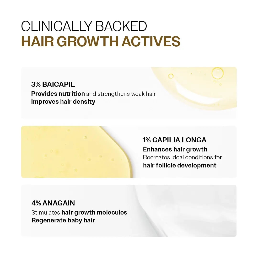 Hair Growth Serum (30 ml | Pack of 3) &amp; Scalp Massager Hair Growth Combo