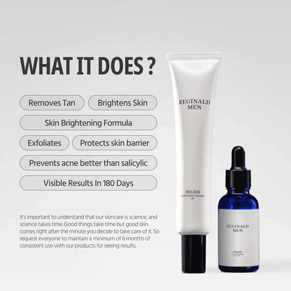 Reginald Men De Tan Kit Combo | Moisturising Sunscreen SPF 50 PA++++ (50g) + Face &amp; Beard Serum 30ml | Simplified &amp; Multipurpose Skincare - Skin and Beard Health, Protects, Repairs, Heals &amp; Brightens