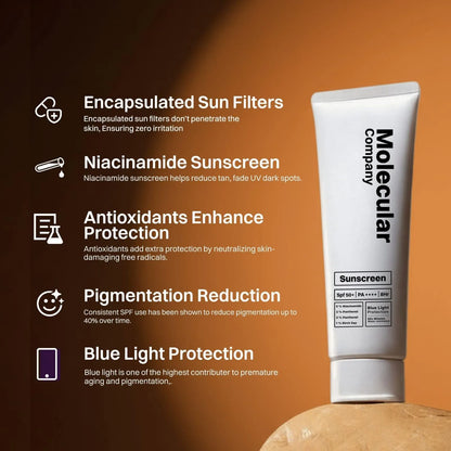 Buy 2 get 1 free || Molecular SPF 50 Broad Spectrum Sunscreen Cream – Lightweight Daily UV Protection for Healthy, Hydrated Skin